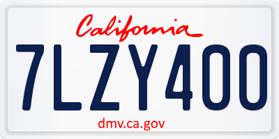 CA license plate 7LZY400