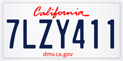 CA license plate 7LZY411