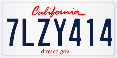 CA license plate 7LZY414