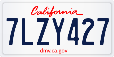 CA license plate 7LZY427