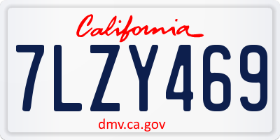 CA license plate 7LZY469