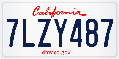 CA license plate 7LZY487