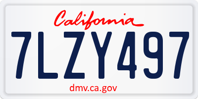 CA license plate 7LZY497