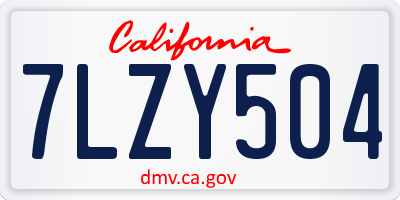 CA license plate 7LZY504