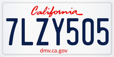 CA license plate 7LZY505