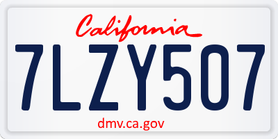 CA license plate 7LZY507