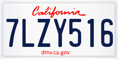 CA license plate 7LZY516