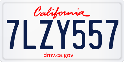 CA license plate 7LZY557