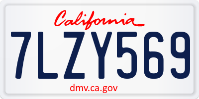 CA license plate 7LZY569