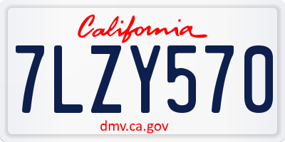 CA license plate 7LZY570