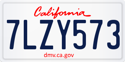 CA license plate 7LZY573