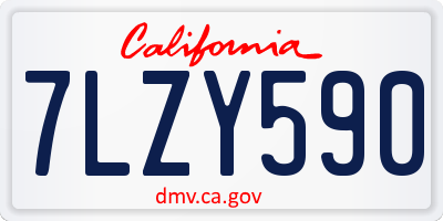 CA license plate 7LZY590