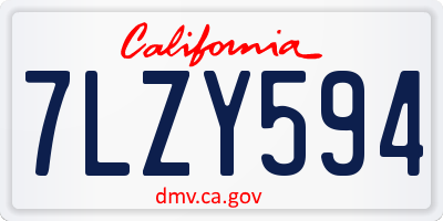 CA license plate 7LZY594