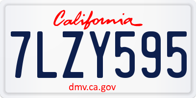 CA license plate 7LZY595