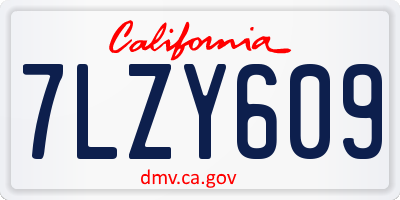 CA license plate 7LZY609