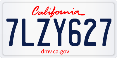 CA license plate 7LZY627