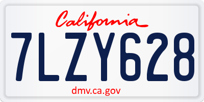 CA license plate 7LZY628