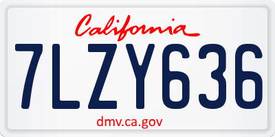 CA license plate 7LZY636