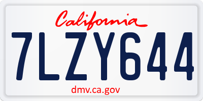 CA license plate 7LZY644