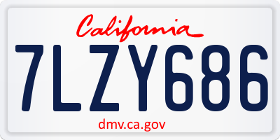 CA license plate 7LZY686