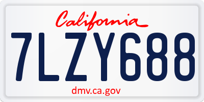 CA license plate 7LZY688