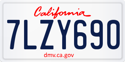 CA license plate 7LZY690