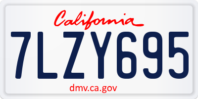 CA license plate 7LZY695