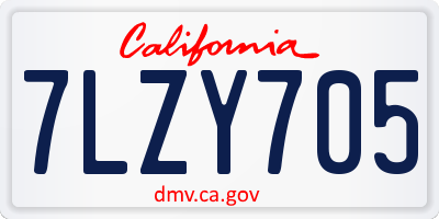 CA license plate 7LZY705