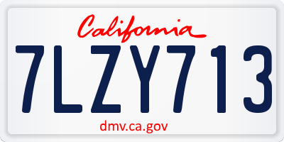 CA license plate 7LZY713