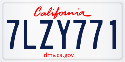 CA license plate 7LZY771