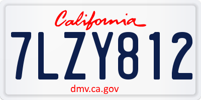 CA license plate 7LZY812