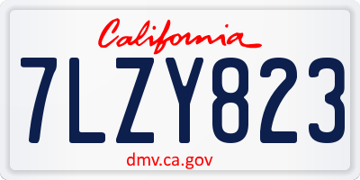 CA license plate 7LZY823