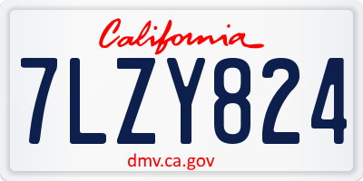 CA license plate 7LZY824