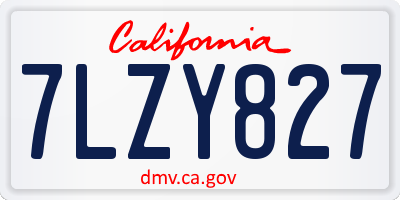 CA license plate 7LZY827