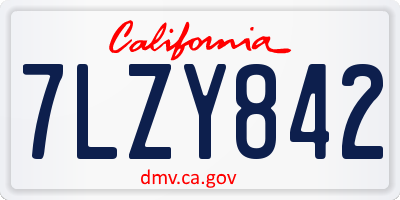 CA license plate 7LZY842