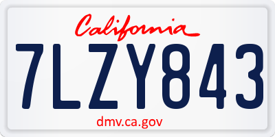 CA license plate 7LZY843