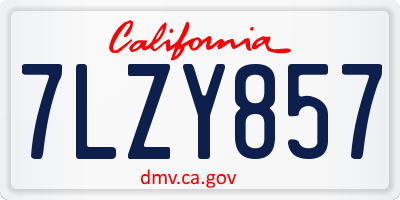 CA license plate 7LZY857
