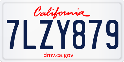 CA license plate 7LZY879
