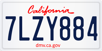 CA license plate 7LZY884