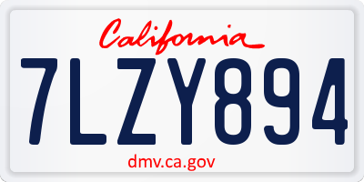 CA license plate 7LZY894