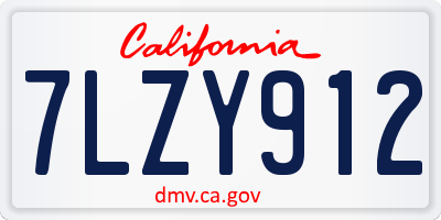 CA license plate 7LZY912