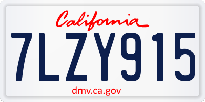 CA license plate 7LZY915