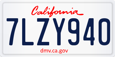 CA license plate 7LZY940