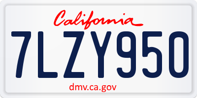 CA license plate 7LZY950