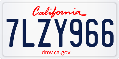 CA license plate 7LZY966