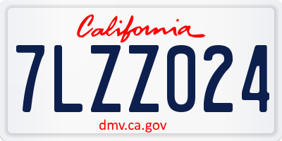 CA license plate 7LZZ024