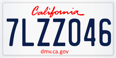 CA license plate 7LZZ046