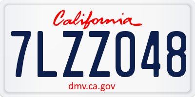 CA license plate 7LZZ048