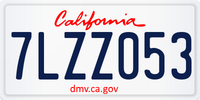 CA license plate 7LZZ053