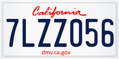 CA license plate 7LZZ056
